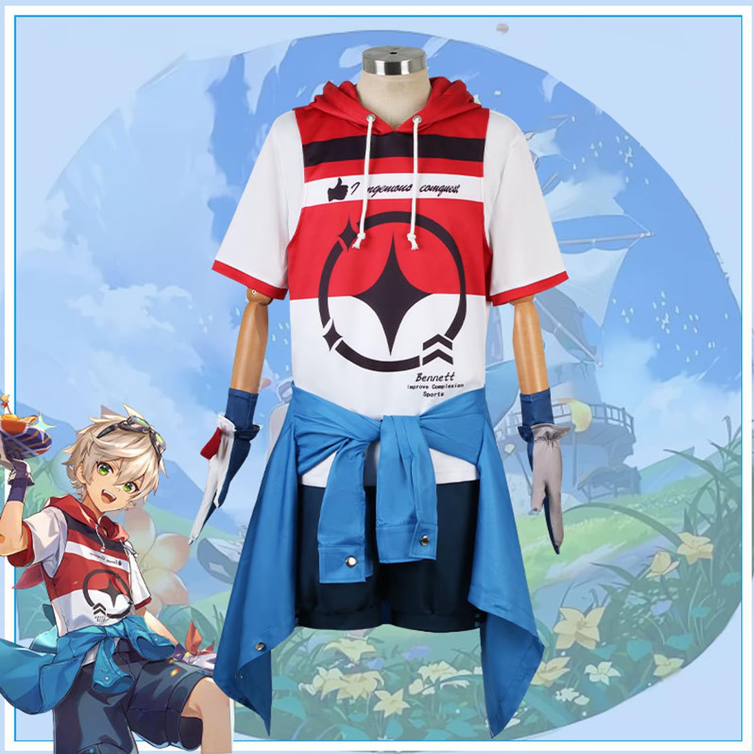 Amazon | 原神 周辺 ベネット コスプレ衣装 制服 元気 少年 全セット
