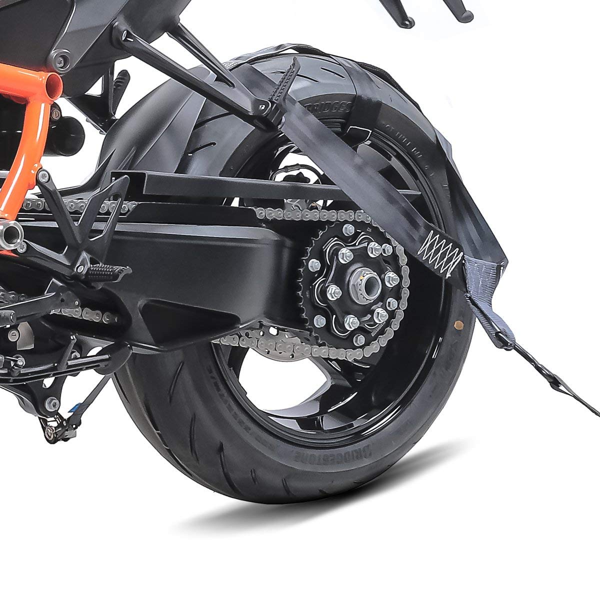 Hinterrad Zurrgurt mit 4X Ratschen-Spanngurten Set Abspanngurt Motorradtransport