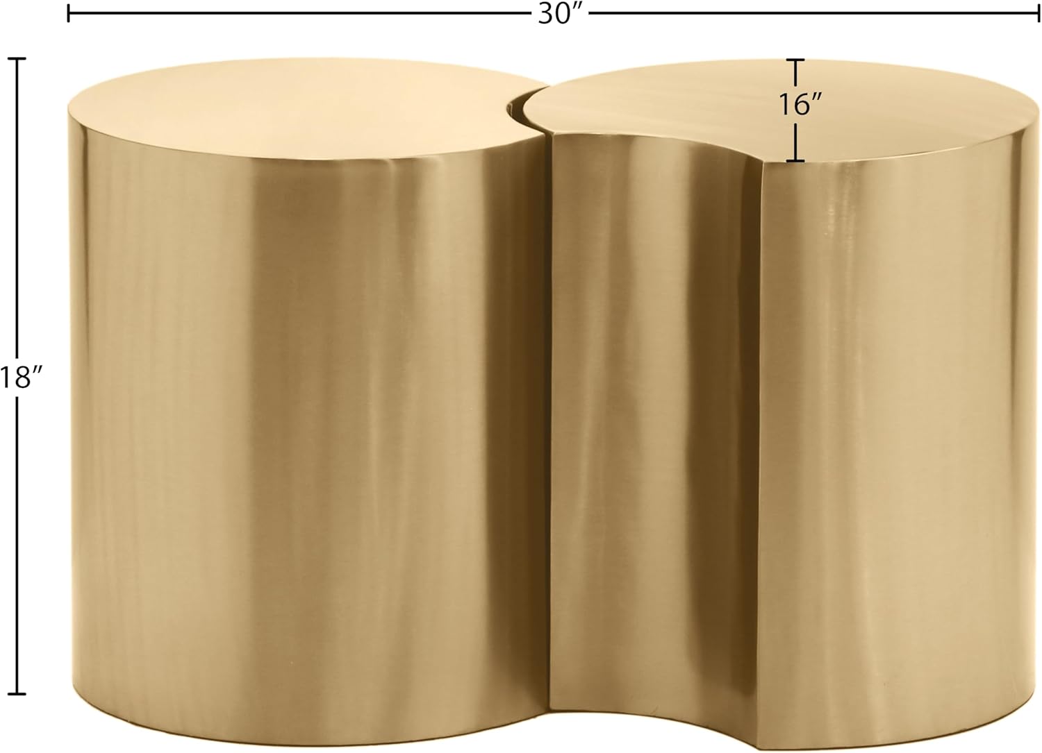 Meridian Furniture Dimple 2 Piece Gold Iron Metal End Table