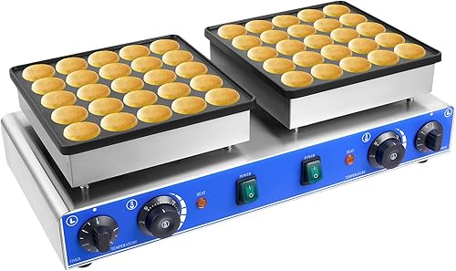 Mini máquina holandesa para hacer panqueques de 50 agujeros, 110 V 1600 W, máquina eléctrica antiadherente Takoyaki, máquina para hacer panqueques y