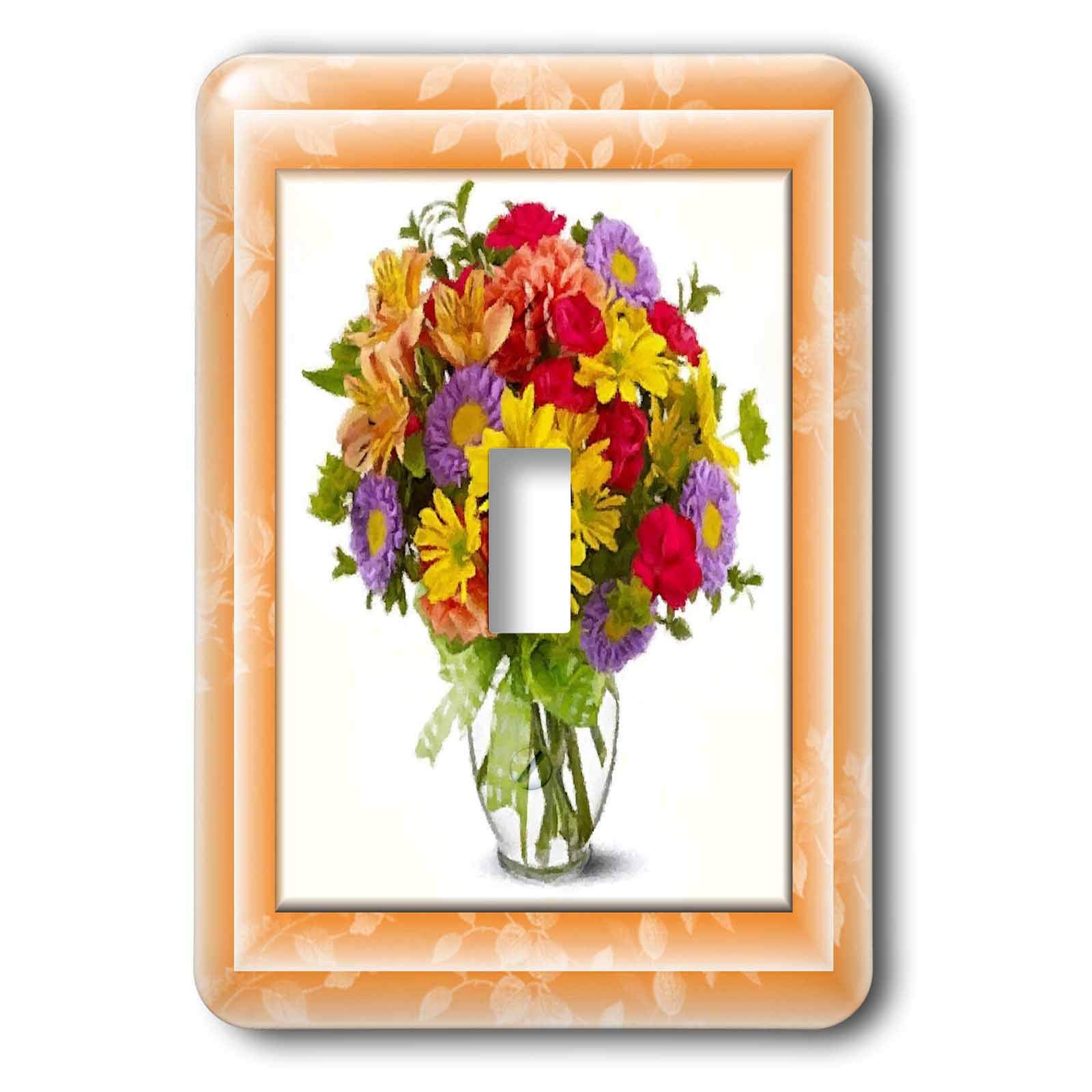 Interrupteur à bascule unique fleurs masquez vos plaques blanches ternes avec 3dRose
