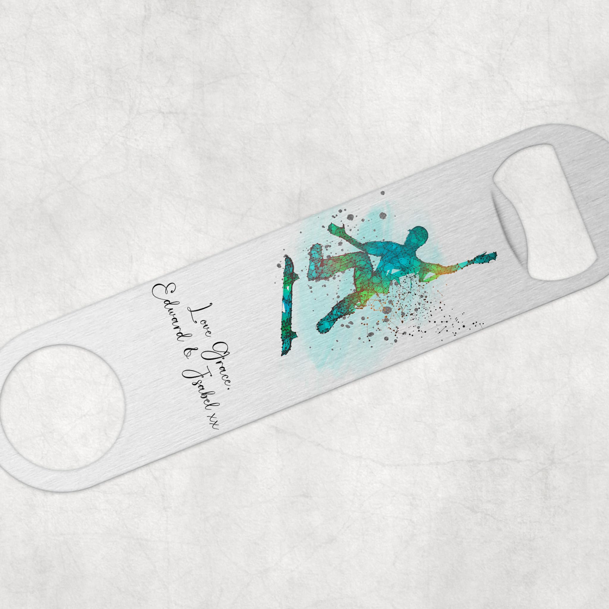 Personalised Classic Beer Bottle Opener Blade Skateboarder Themed