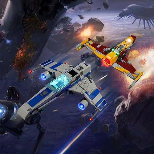 Miniatura 6 de Kit de iluminación LED para Lego Star Wars Ahsoka New Republic E-Wing vs. Shin Hati Starfighter 75364, luz LED compatible con modelos de bloques de