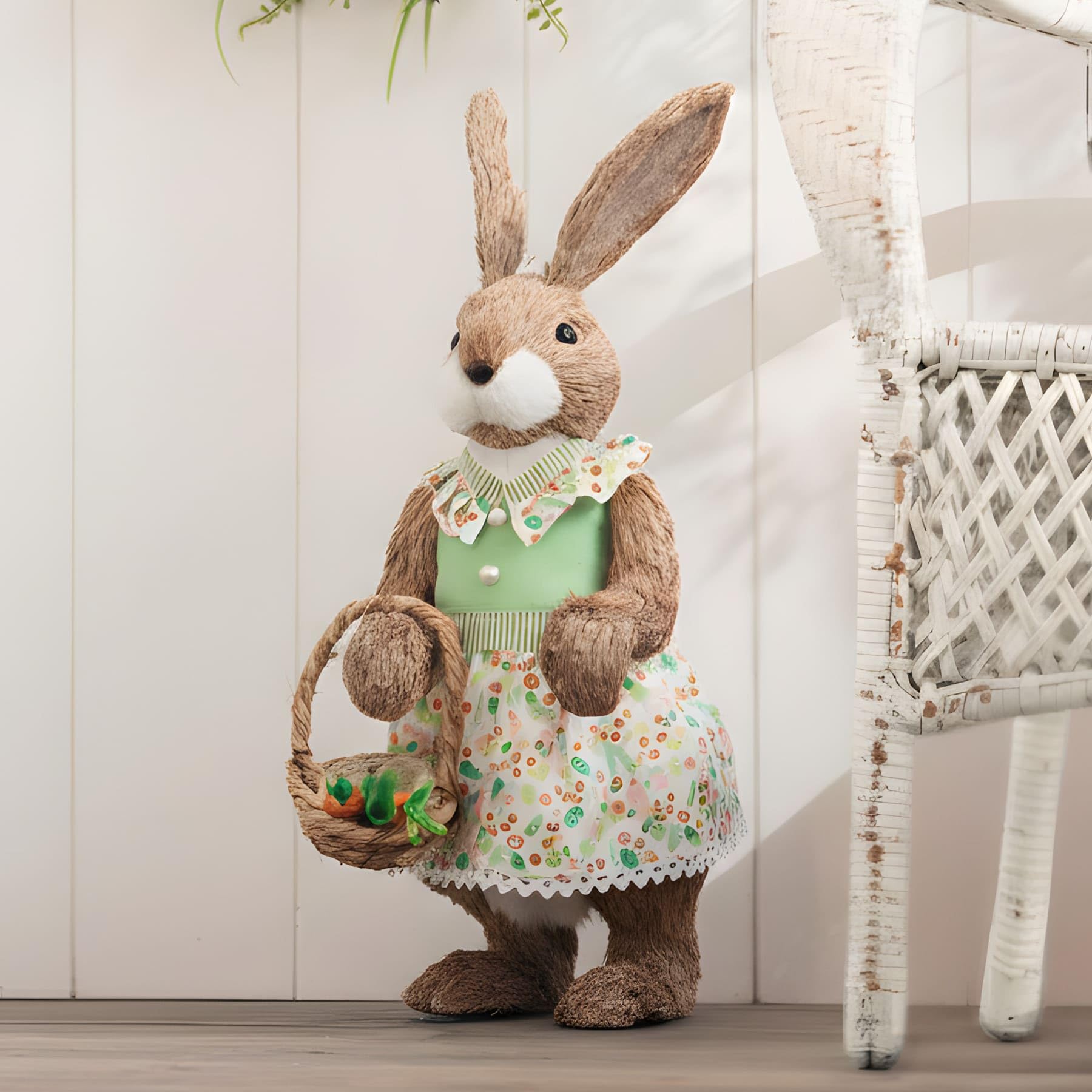 Dekoleidenschaft große Dekofigur Frau Hase 60 cm hoch, Osterhase, Osterdeko, Hasendeko