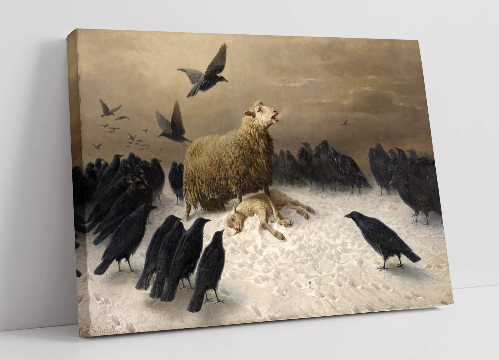 Canvasartshop -August Friedrich Schenck, Anguish- Canvas Wall Art Picture Print (12X8)