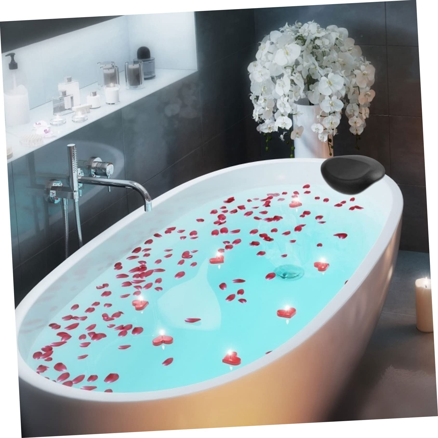 Oreiller de Bain pour Coussin de Douche à Ventouse Support de Tête Ergonomique Oreiller de Bain pour Spa