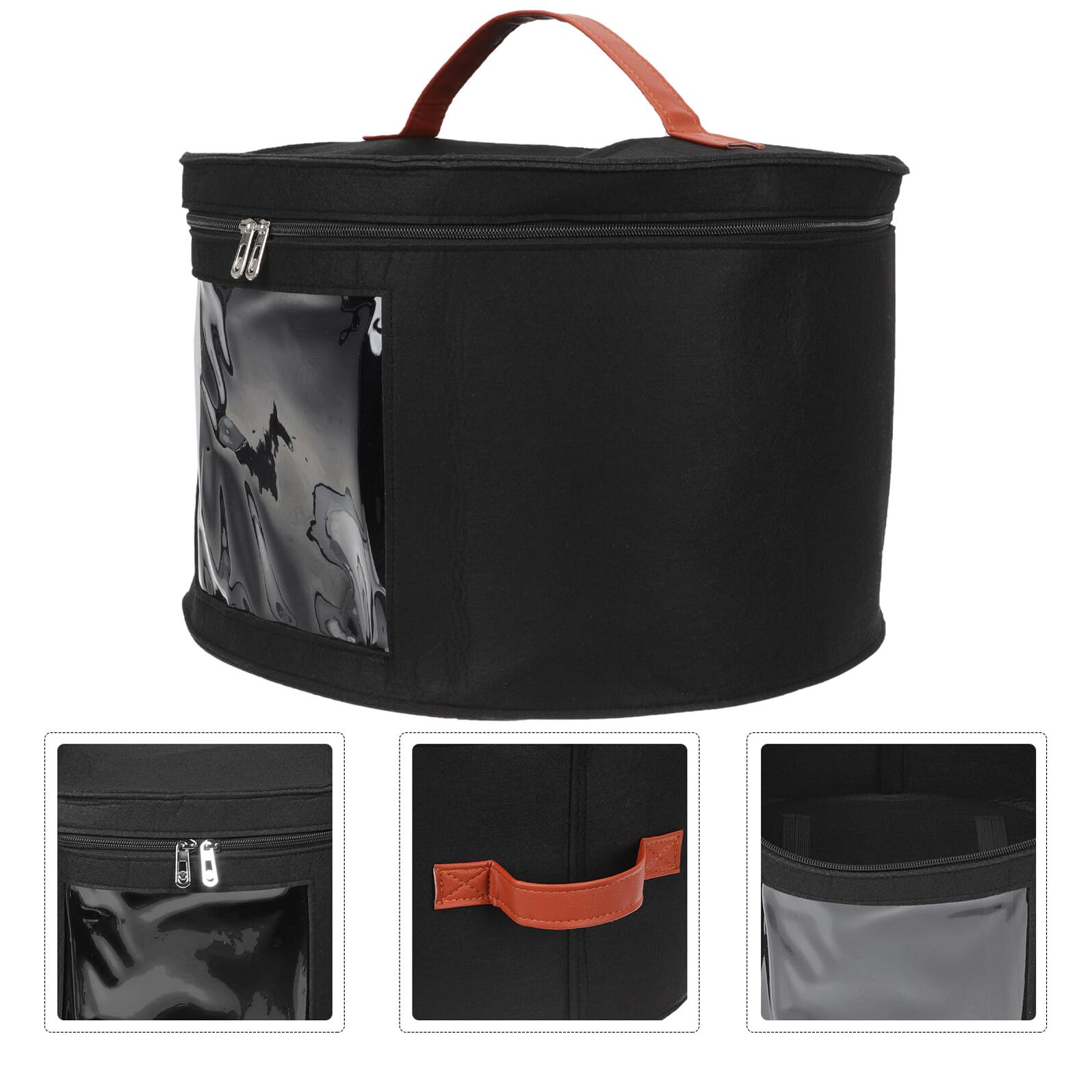 GARVALON Faltbare Filz hut aufbewahrungsbox Robuste Hutbox mit Tragegriff Strapazierfähiger Staubdichter Hutschachtel Organizer für Reise und Kleiderschrank Unisex Schwarz