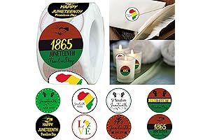 500-Count Juneteenth Sticker Labels for Water Bottles: Celebrate Freedom with Patriotic Party Favors