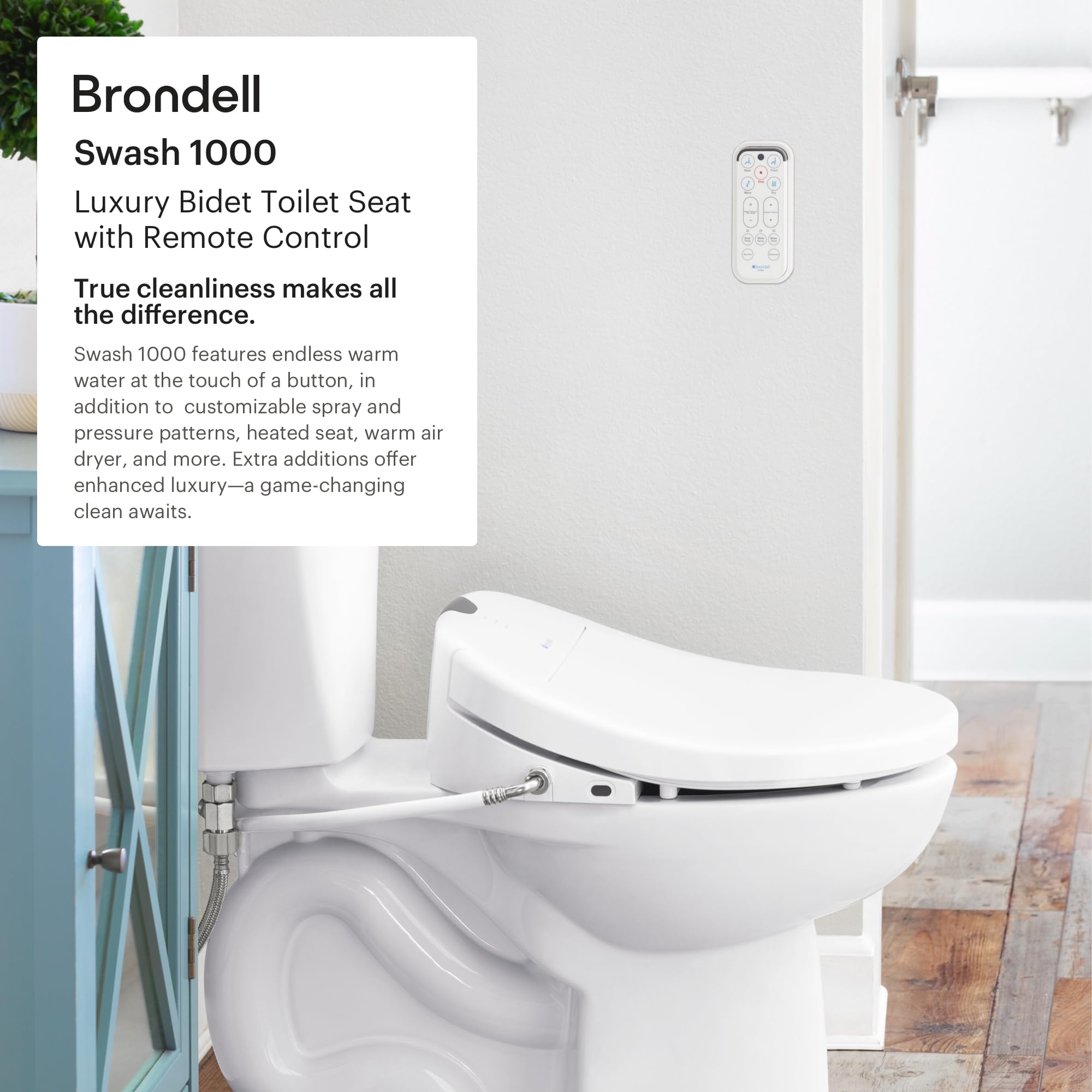 Brondell S1000-RW Swash 1000 Advanced Bidet okrągła deska sedesowa, biała