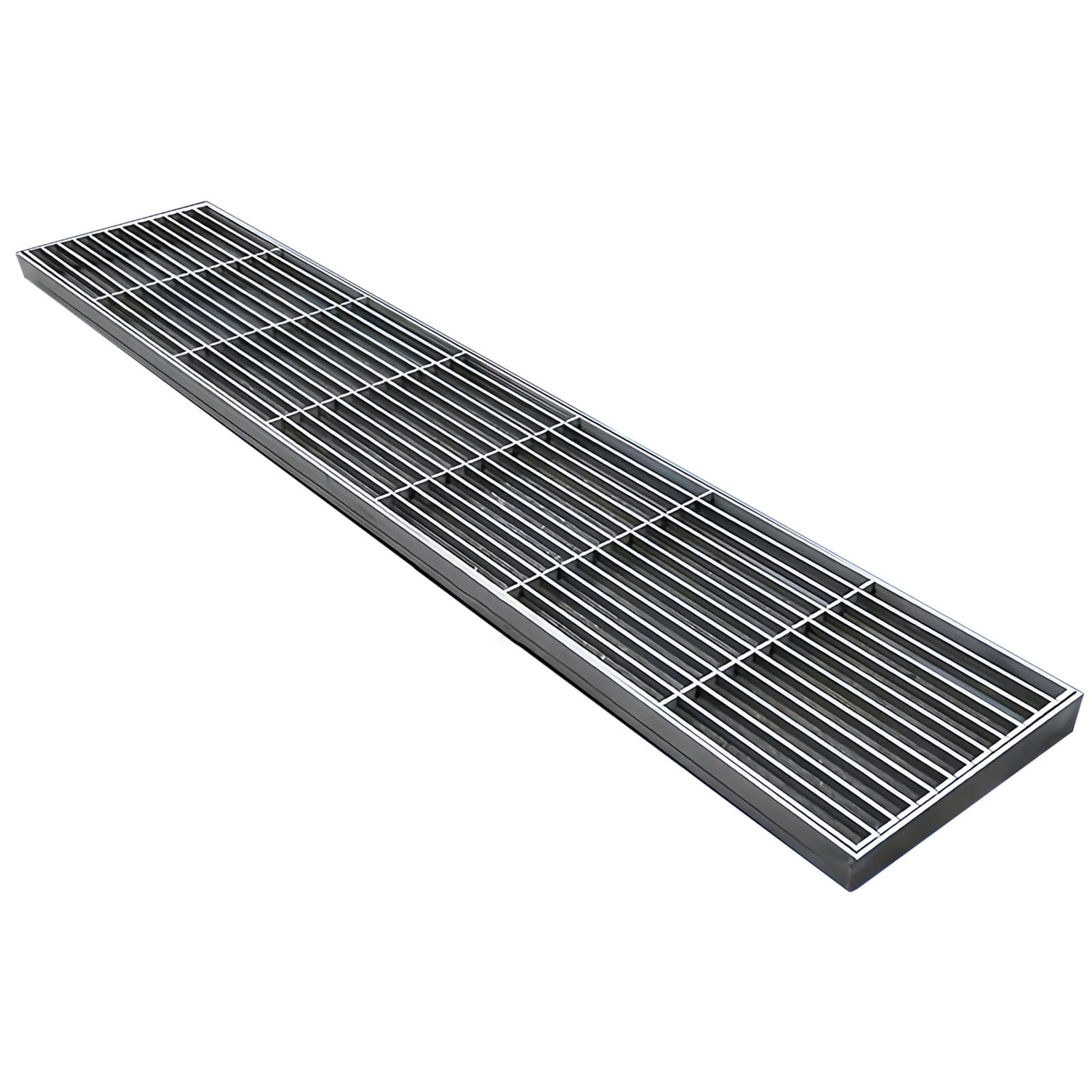 Rejillas de suelo de acero inoxidable para drenaje de patio y terraza de perfil bajo