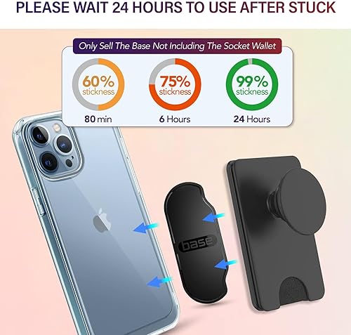 Miniatura 5 de 3 piezas de base adhesiva para cartera Pops + tiras adhesivas desmontables de piezas de repuesto para cartera de enchufe Plus y cartera con 3 cintas