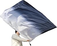 Vista 18 de Winged Sirenny Bandera de seda Poi, 50 pulgadas rectangular Spinning Playsilk Alabanza Profética Adoración Danza Banner (rojo)