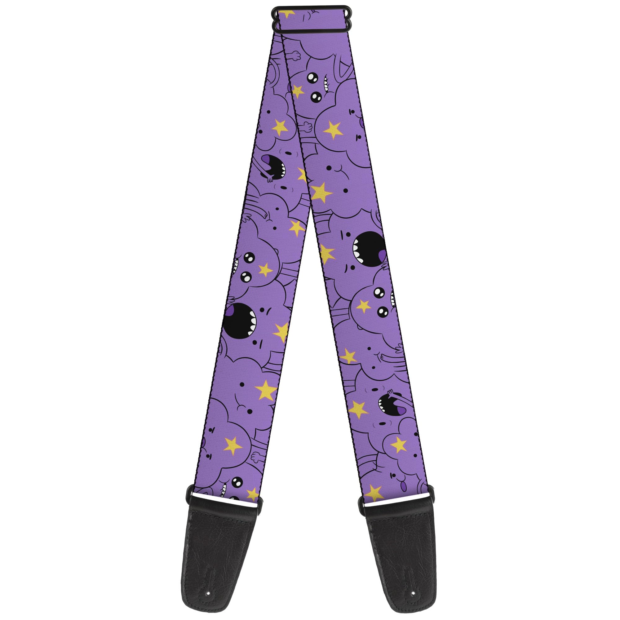 Buckle-Down Cartoon Network Guitar Accessories Strap, Adventure Time Lumpy Space Princess Expression Stack Lavender, 2 Inches Wide