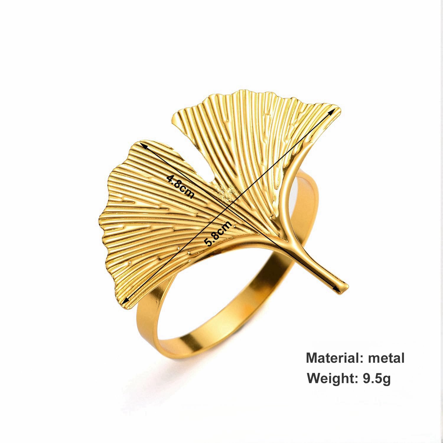Set Di 12 Portatovaglioli Metallici A Forma Di Cavallo In Piedi, Colore Oro: Eleganza Per La Tua Tavola - 5