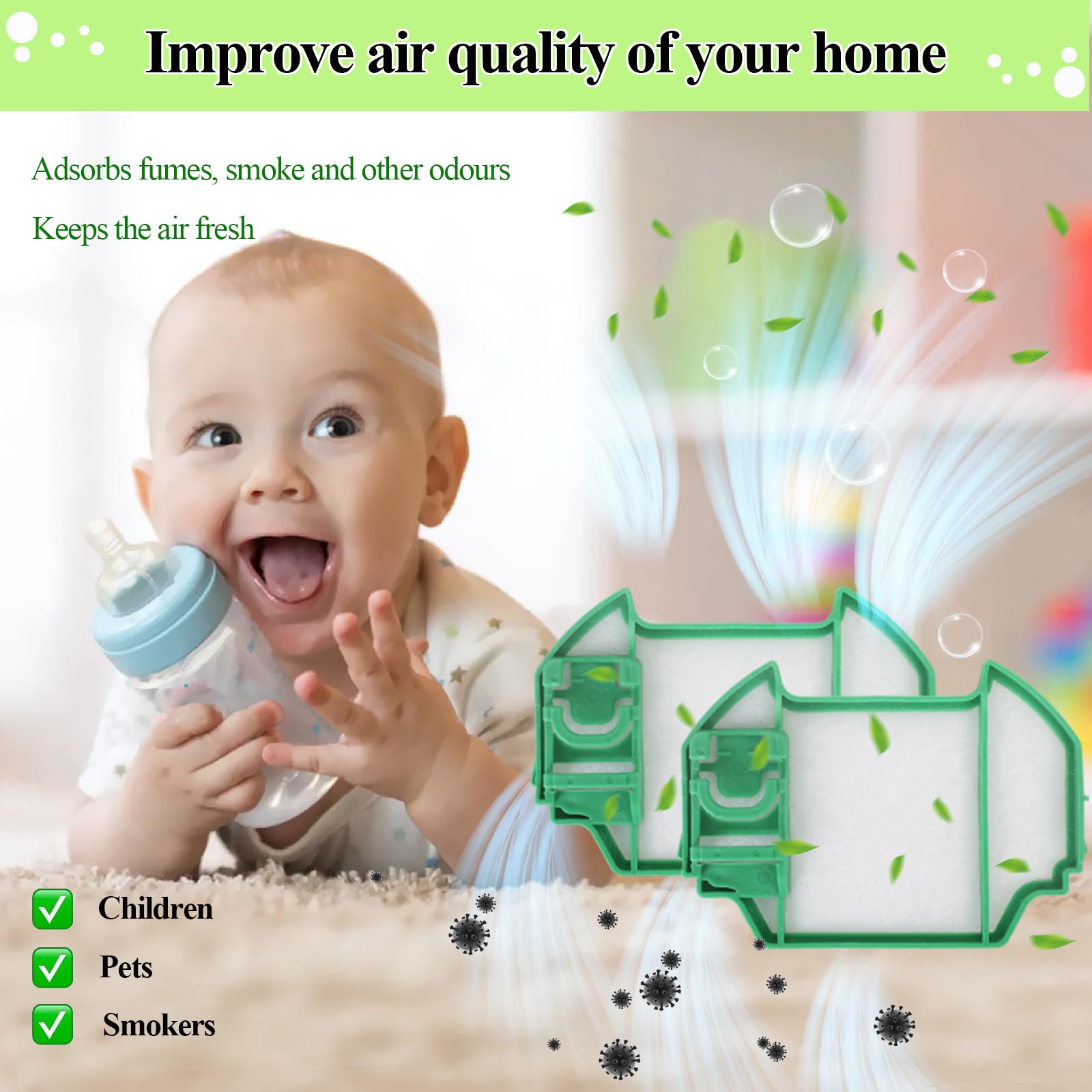PakTrade 10 Sacchetti per Aspirapolvere + 10 Profumi + Filtro per Aspirapolvere Siemens Kids & Fun 1500W - VS52A24CH/02