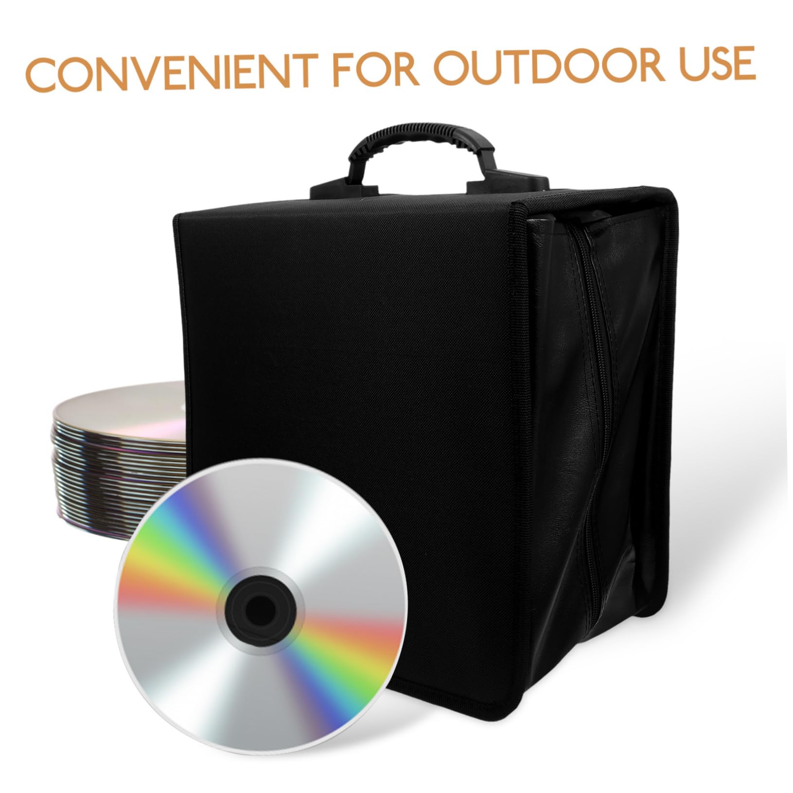 Mobestech Portaoggetti Per Dvd in Pu Da Dischi Organizer Cd Con Maniglia Raccoglitore Per Cd Custodia Per Dischi Per Auto e Viaggi