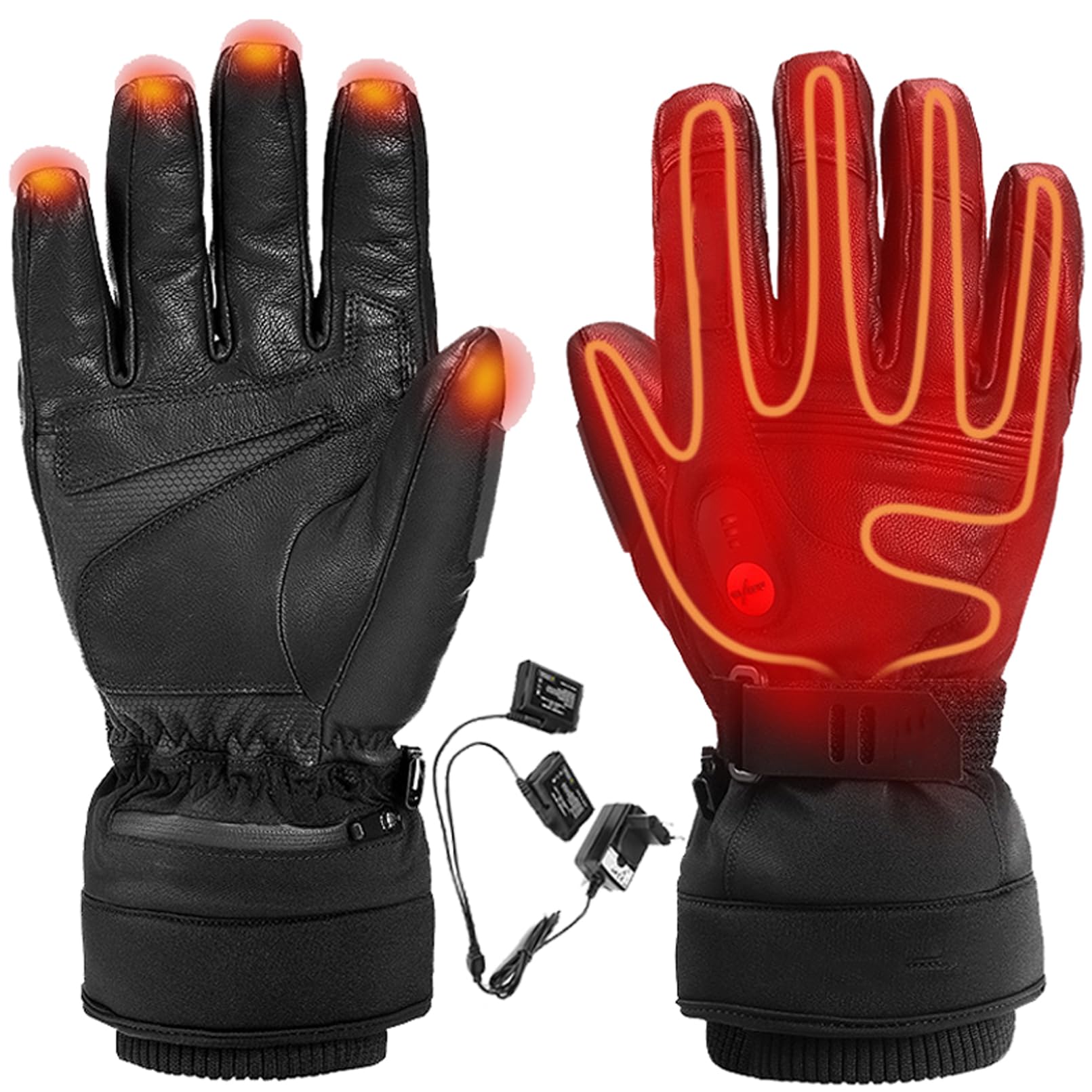 Guanti riscaldanti Invernali per Uomo Donna Moto Guanti riscaldati, Batteria Ricaricabile 2200MAH Guanti da Sci Impermeabile, per Lo Skateboard Caccia Neve Escursionismo Campeggio