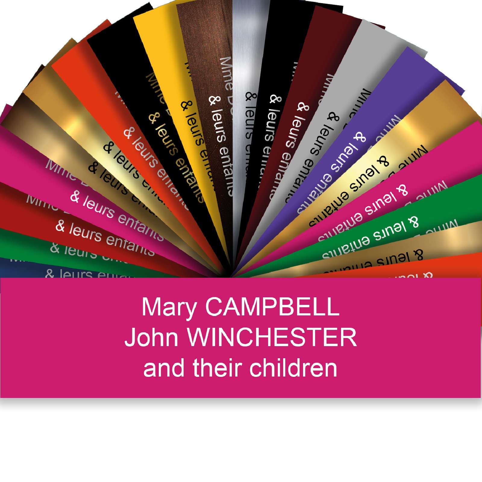 Letterbox Plate - PVC Adhesive Postbox Plate - Engraved And Customizable Plate - 10 x 2,5 cm - 19 Colours (Rose - Pink)