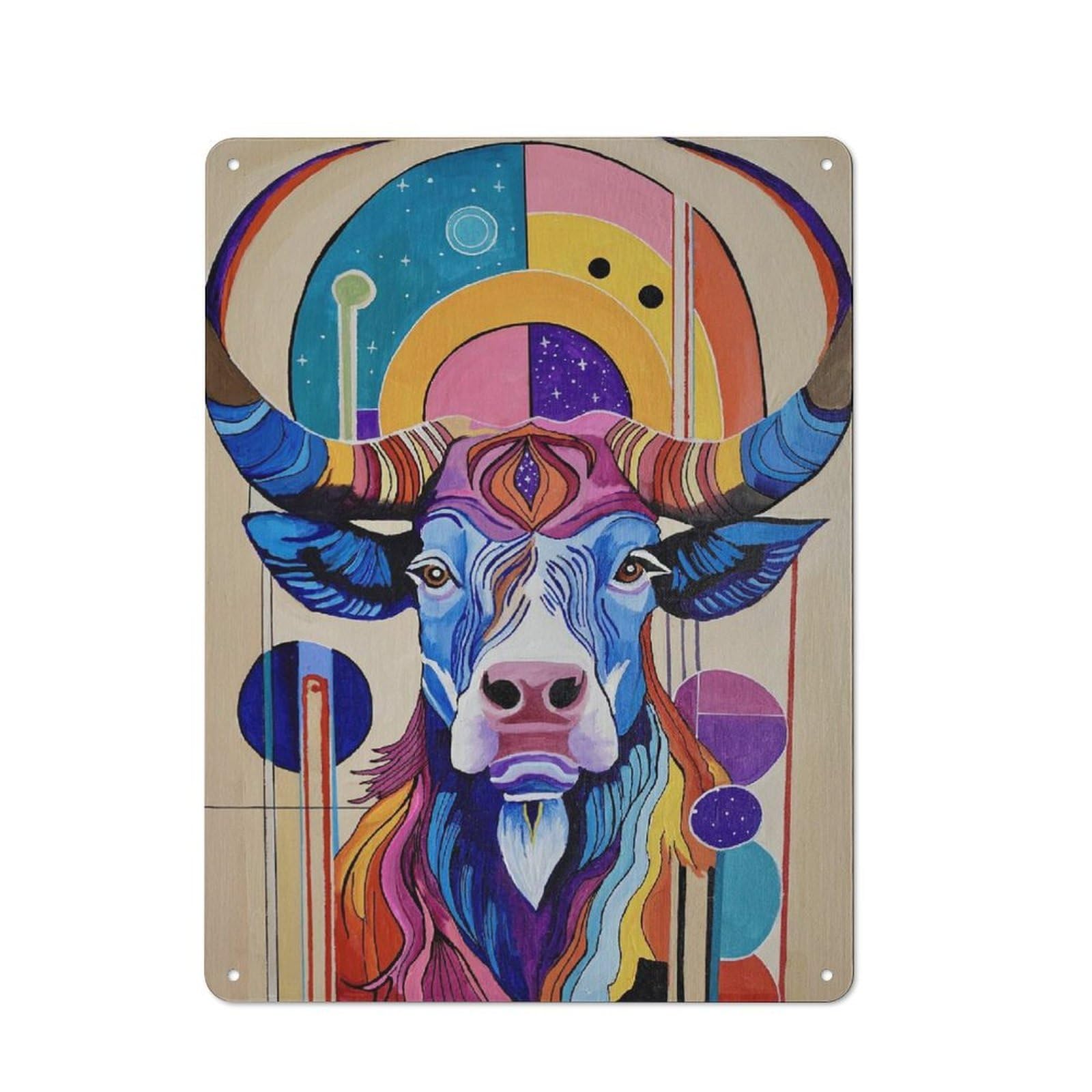 Junmoney Style-7 For Man Cave Or Games Room, Halo Of Horns Retro Metal Plaque 40X30cm, For Metal Sign Collectors, For Garage And Workshop Walls