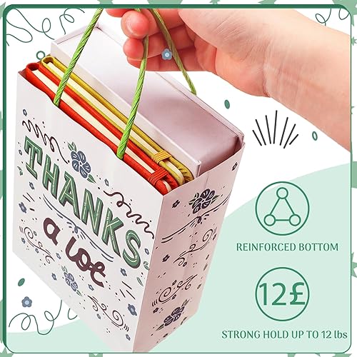 Miniatura 3 de Cunhill 48 bolsas de regalo de agradecimiento, bolsas de papel blanco a granel con asas, bolsas de regalo de devolución para pequeñas empresas,