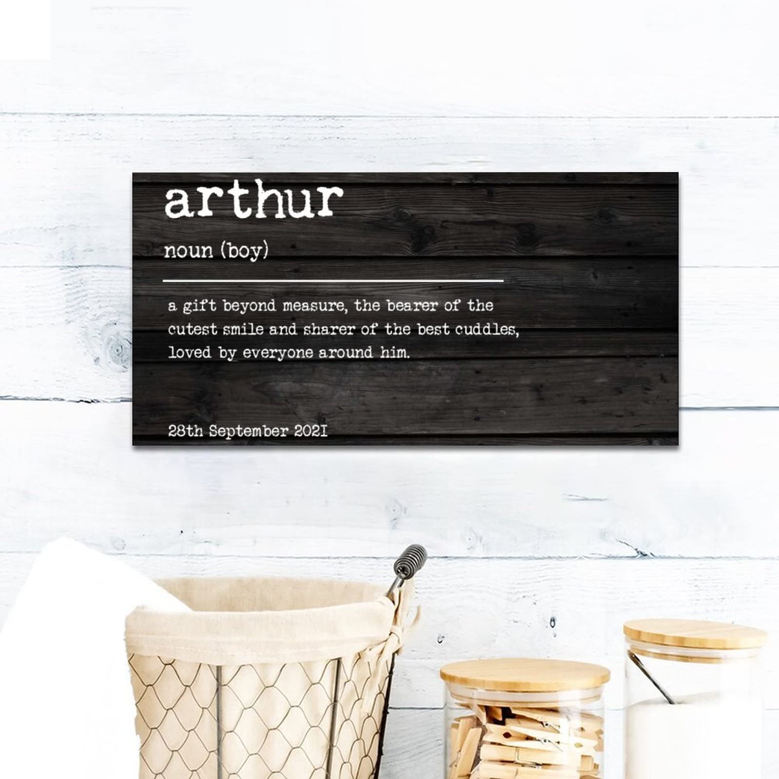 Arthur Definition Wood Sign Farmhouse Wall Plaque Word Description Wood Sign Plaque Wood Decor Farmhouse Wall Hanging Plaque for Home Family Living Room Bedroom Housewarming Gift 6x12in