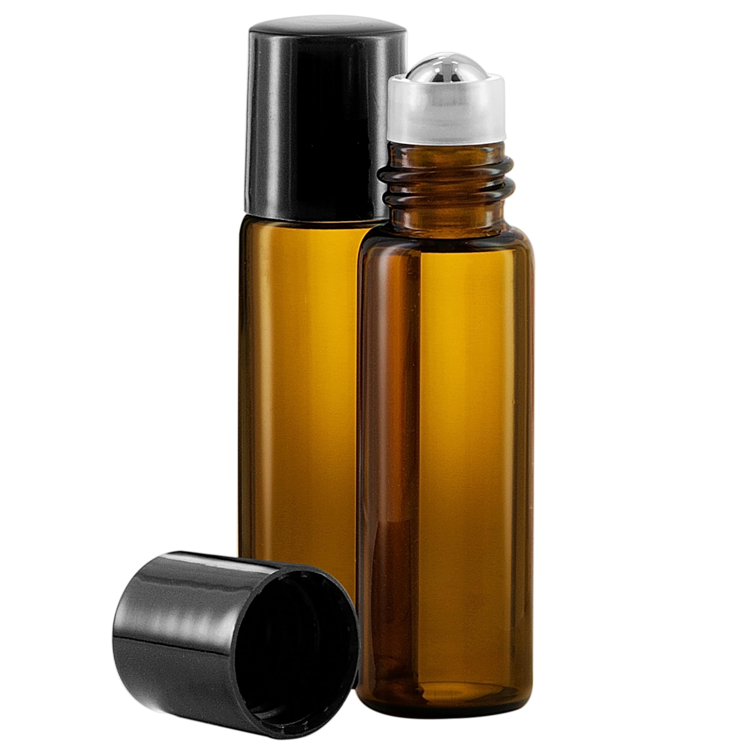 Bottiglie roll on oli essenziali 5ml - 5 confezioni di vetro ambrato riempibile per aromaterapia, profumi o massaggi