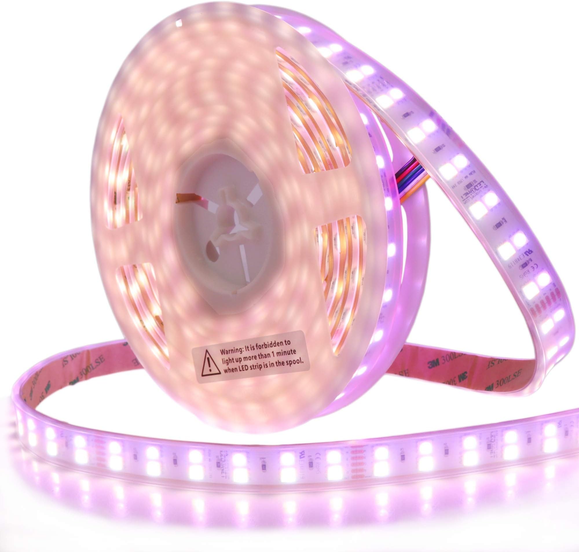 SMD 5050 Double Row RGBCCT Flexible LED Strip Lights 600 LEDs DC 24V Color Changing RGB RGBW RGBWW Ribbon Lamp LED Tape Lights Waterproof IP67 Outdoor Use Lighting 16.4ft