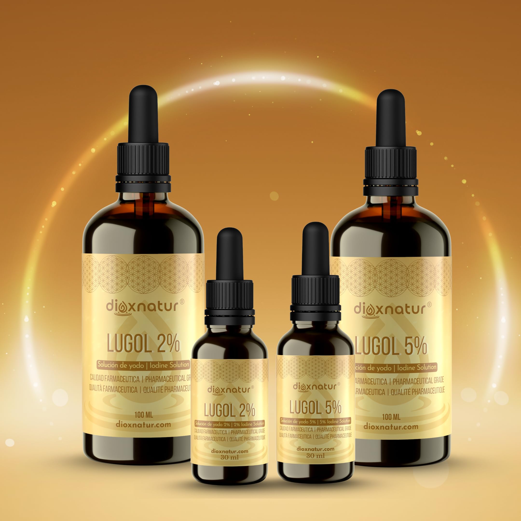 Solución de Lugol 2% Calidad Farmacéutica 100ml | Fórmula Suave de Yodo y Yoduro de Potasio con Pipeta Precisa