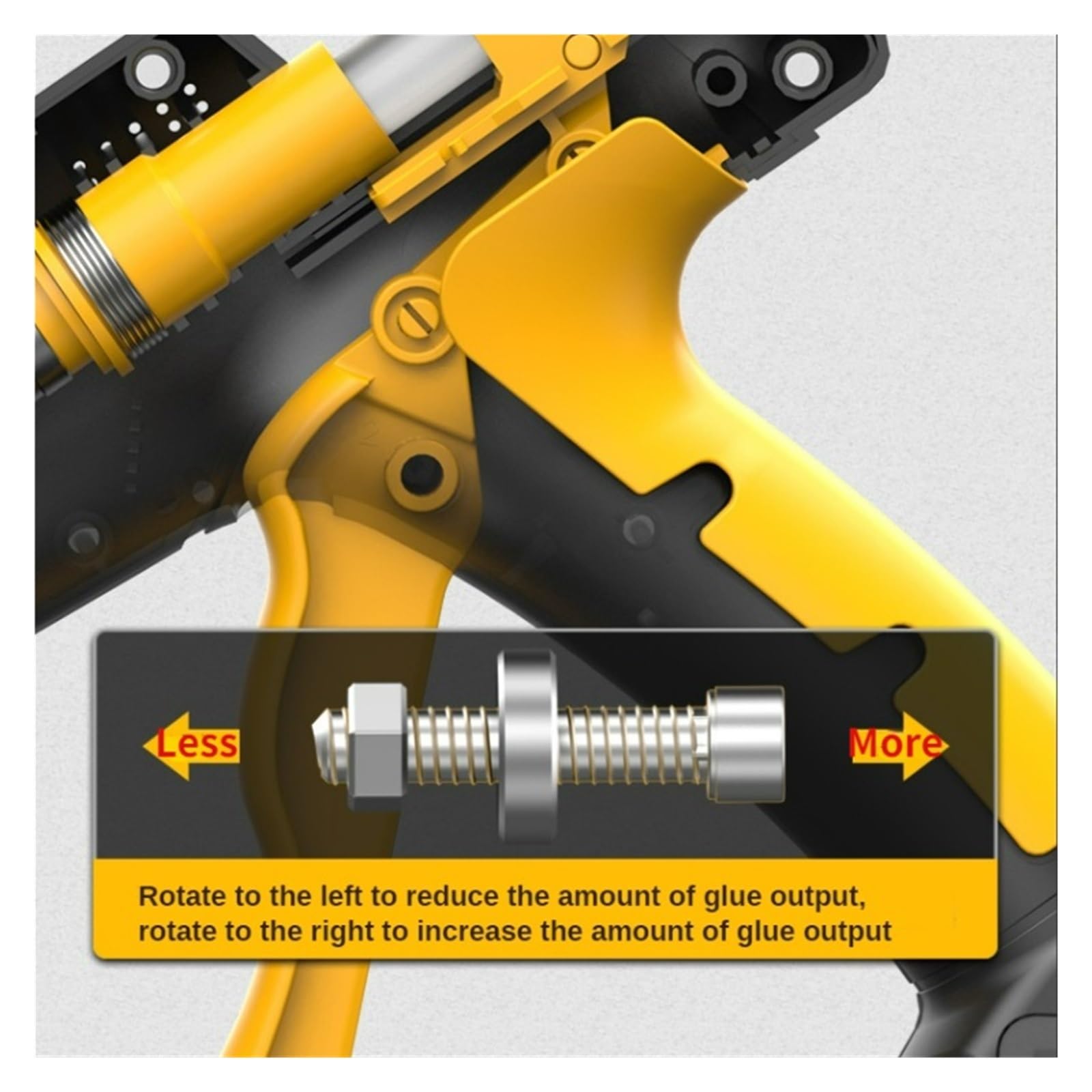 Pistola For Colla A Caldo Da 150 W, Temperatura Regolabile, Bastoncini Di A 11 Mm, Strumenti Fatti A Mano Fai Te For La Casa Riscaldamento Rapido(150W-Digital-Yellow)