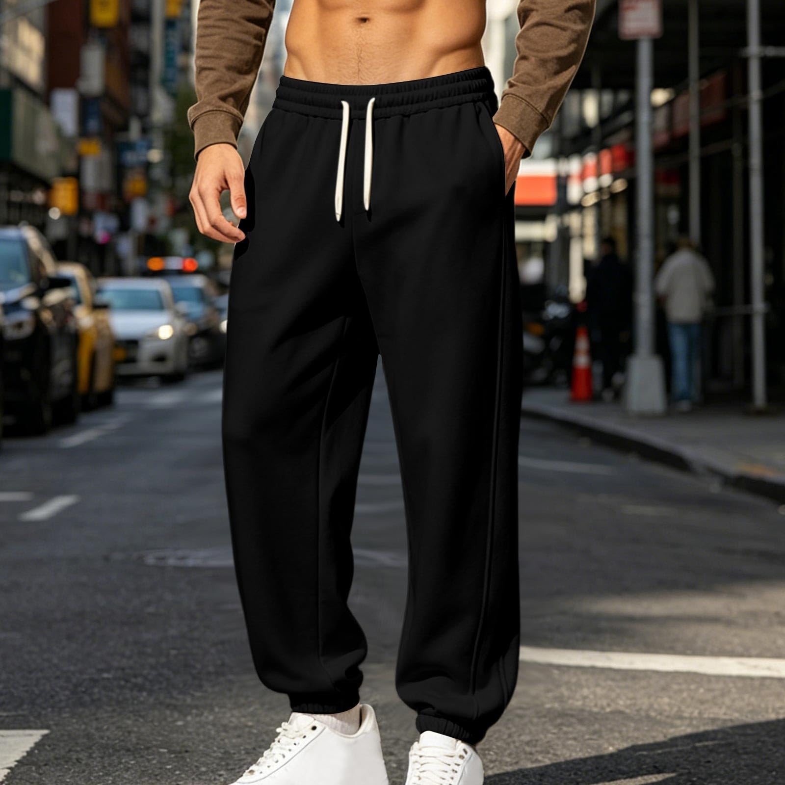 Pantaloni Sportivi Uomo Running Pantaloni Tuta con Fondo Elasticizzato