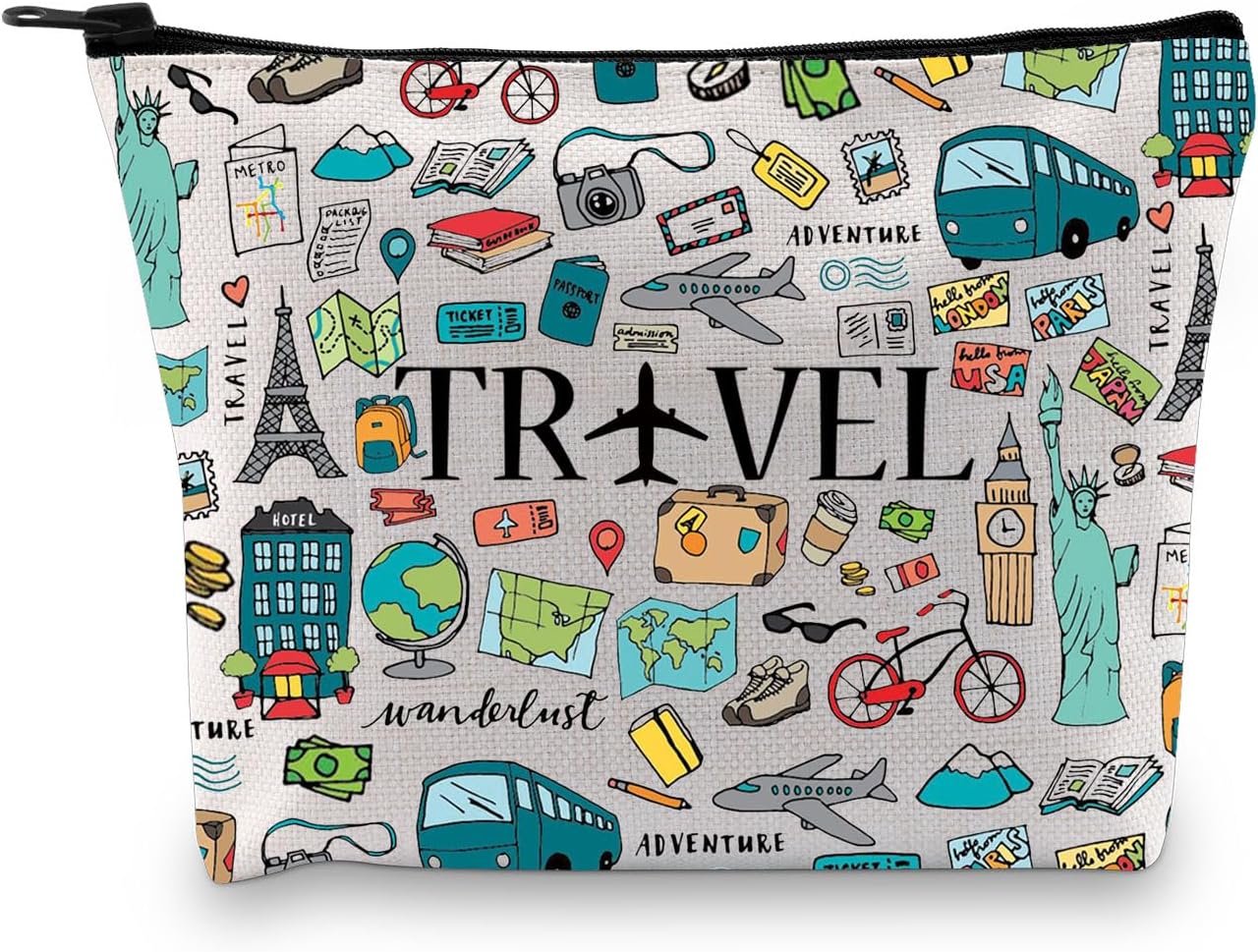 BDPWSS Flight Attendant Gifts For Women Pilot Aviation Graduation Gift Air Stewardess Makeup Pouch For Stewardess Flight Crew (Travel word bag)