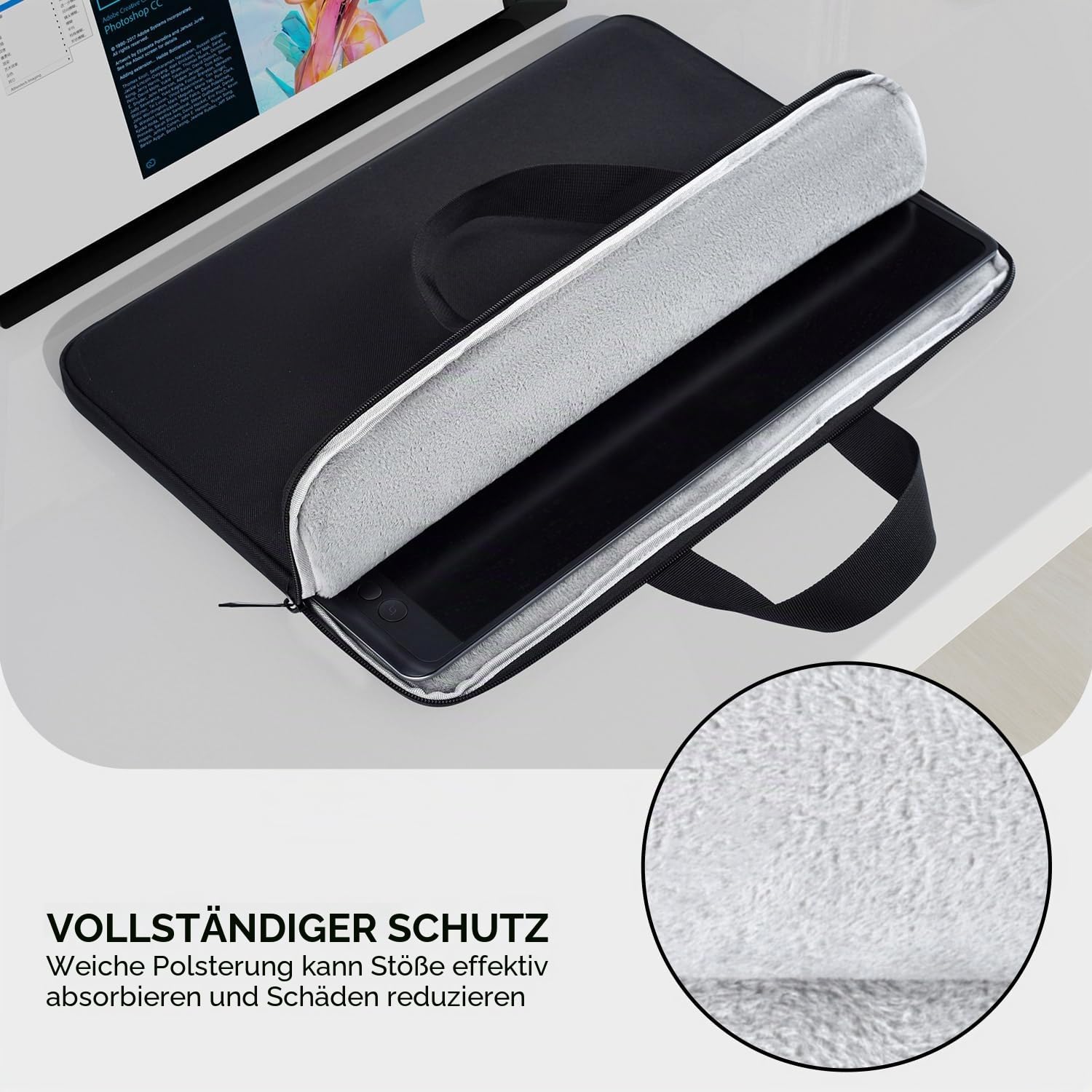 24 Zoll tragbare Monitorhülle Tragetasche kompatibel mit 23,8-24 Zoll tragbarem großem Monitor mit Grifftasche, schützende Reise stoßfest gepolsterte Zubehörtasche