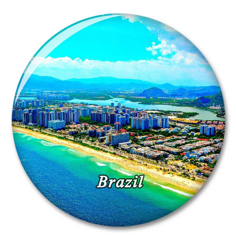 Magnete Frigorifero 3D Brasile Con Apribottiglie, Souvenir Viaggio Rio De Janeiro, 11x6 Cm, Resina E Metallo
