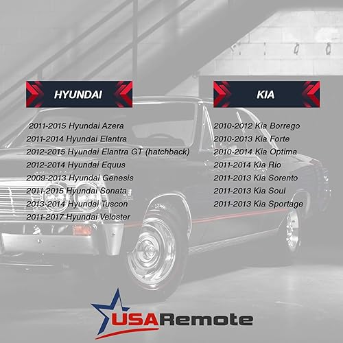 Miniatura 4 de Llavero compatible con Hyundai Kia Smart Keyless Entry Remote 2010 2011 2012 2013 2014 2015 (SY5HMFNA04), juego de 2