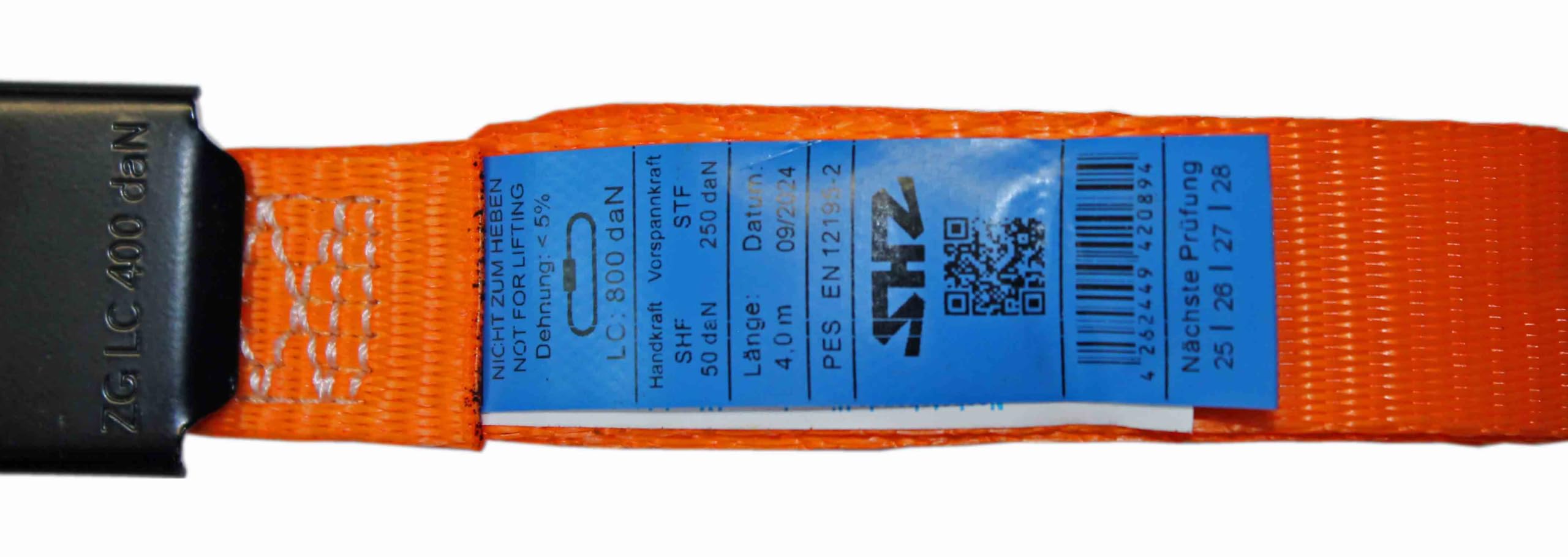 Spanngurt 1-teilig 25 mm breit, 6 m lang, Belastbarkeit 800 kg, Umreifungsgurt nach DIN EN 12195-2, Zurrgurt einteilig Endlosgurt 800daN (20)
