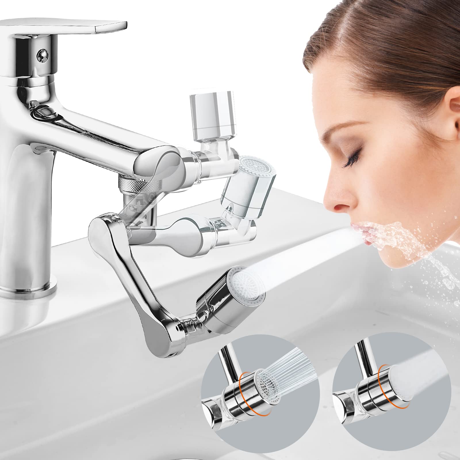 Universal Rotating 1080 Degree Faucet Extender with Two Water Outlet Modes, Universal Splash Filter Faucet, Foldable Faucet Extender for Bathroom Sink, Face Washing, Gargle, Eyewash (B0BTBRKCJH) Amazon Price History, Amazon Price Tracker