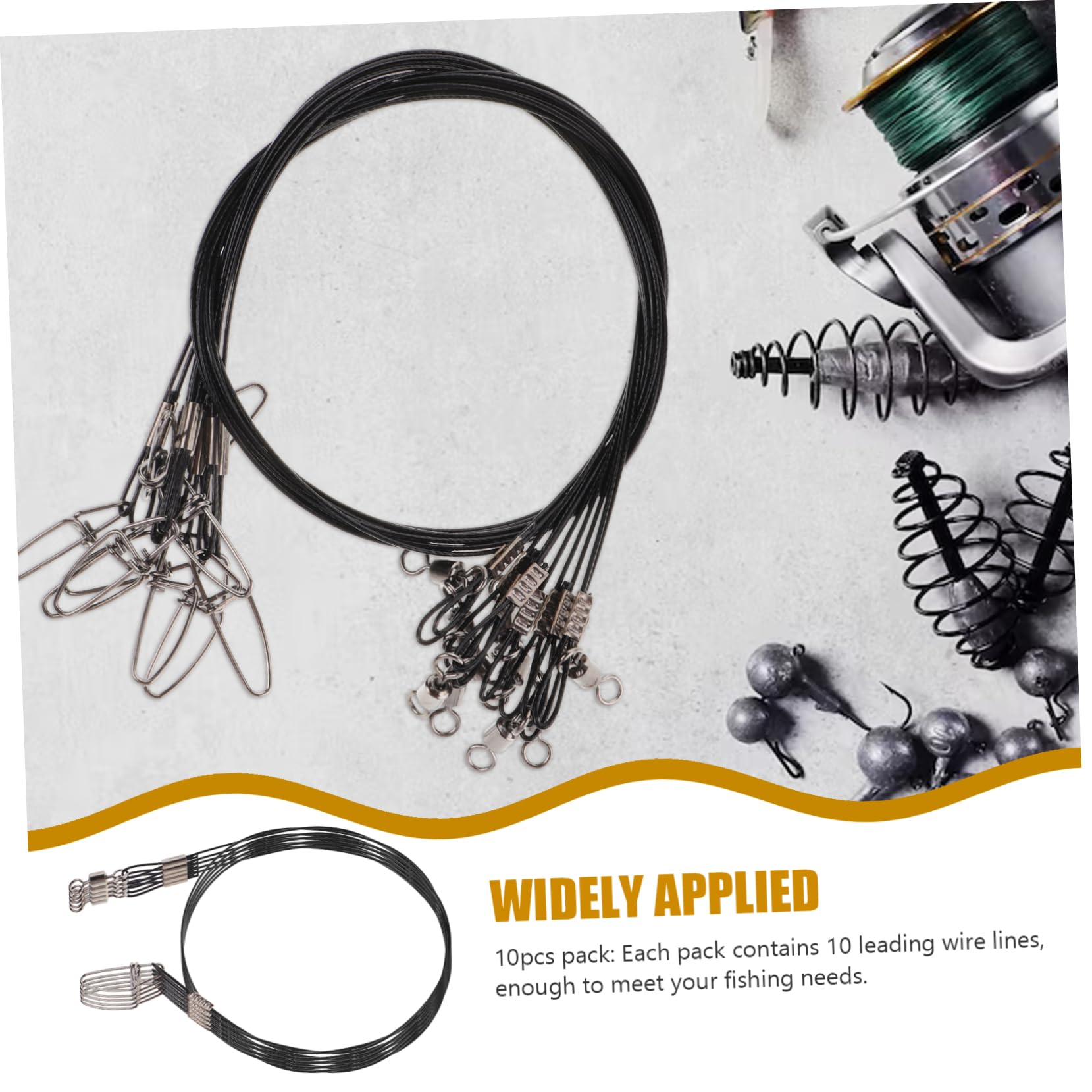 VANZACK High Strength Fishing Line 50cm Long Wire Leaders with Swivels for Fishing Leaders