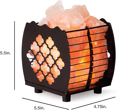 Miniatura 10 de Crystal Decor lámpara de sal del Himalaya natural en diseño de barrilcanastilla de metal con cable regulable. Elija su diseño
