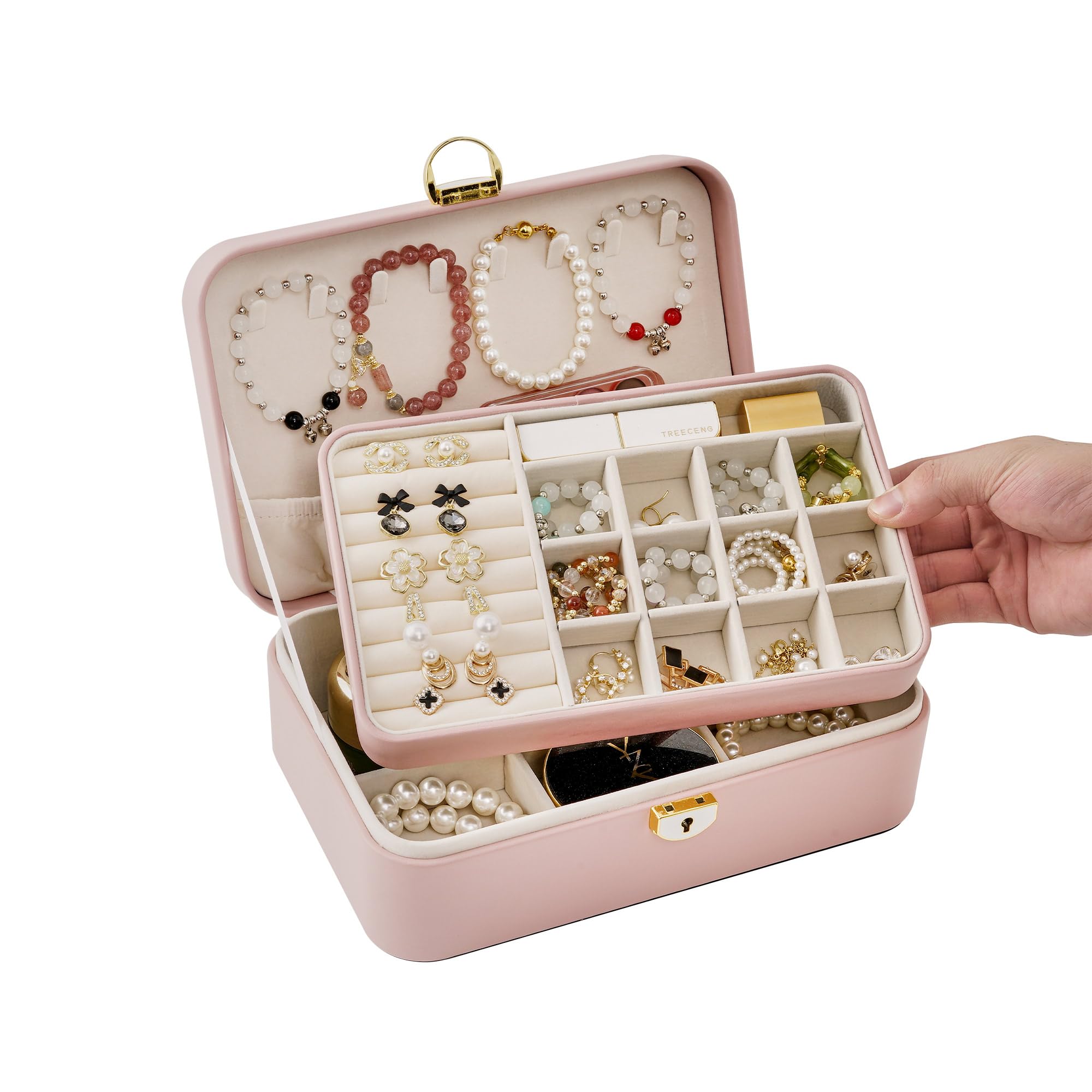 Amazon｜VECELO アクセサリーケース 宝石箱 幅25×奥行17×高さ8.5cm 