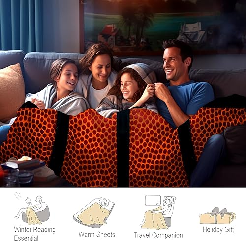 Miniatura 4 de Manta de baloncesto de franela suave con diseño divertido de pelota deportiva, ligera, acogedora, decoración del hogar, ropa de cama para regalos,