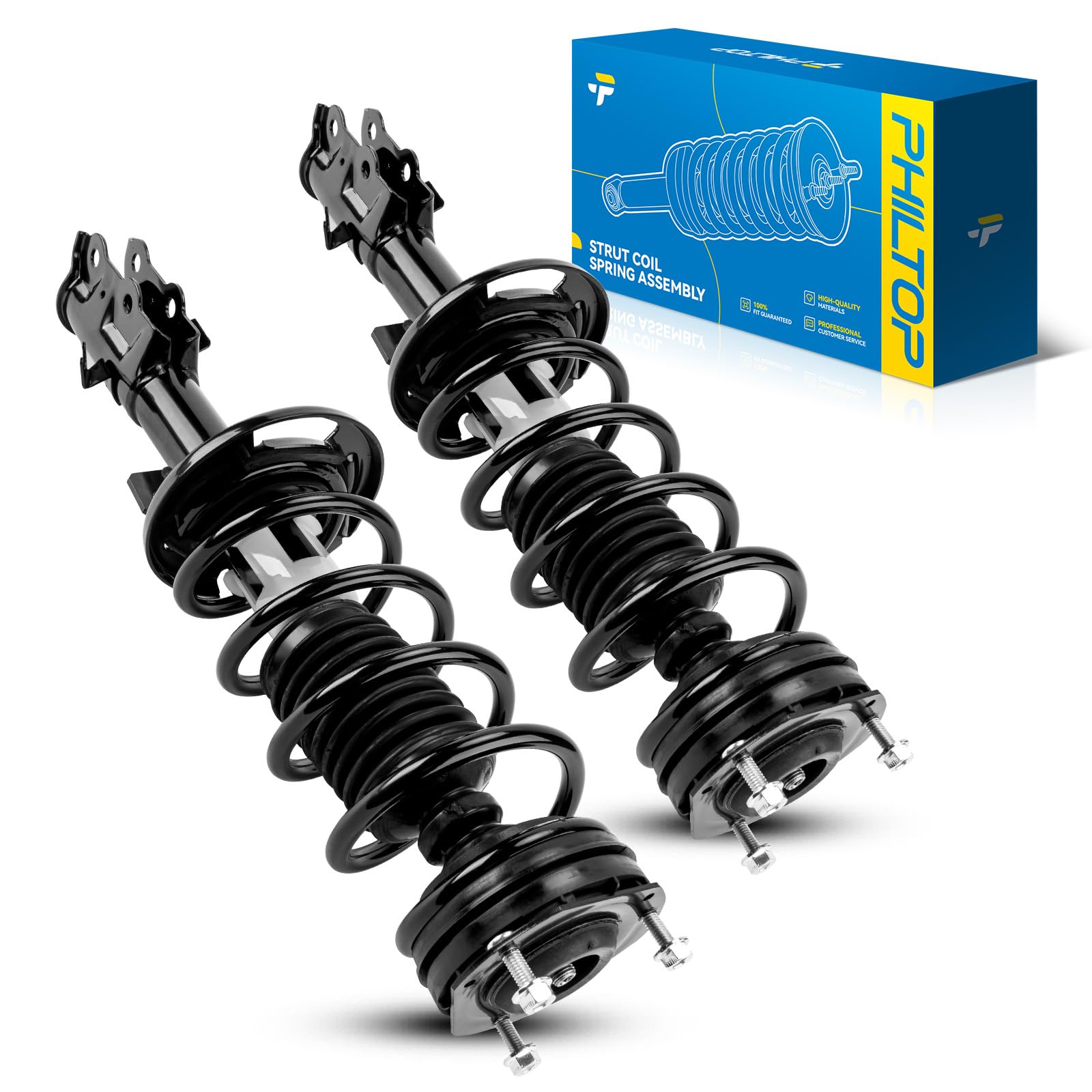 PHILTOP Front Complete Struts Assembly with Coil Spring For 2011 2013 Ford Fiesta 172524/172525-Quick Loaded Suspension‌