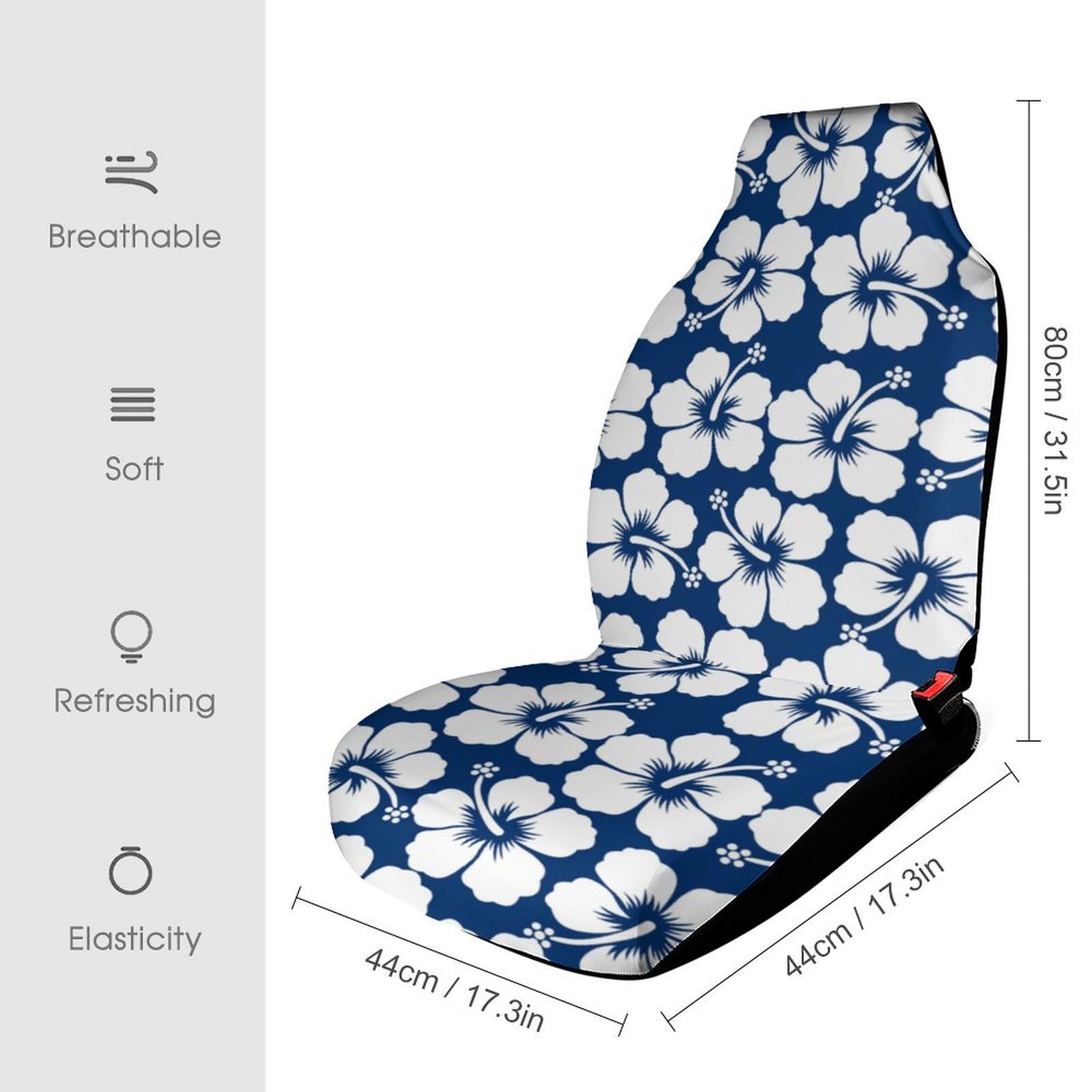 Funda para asiento delantero de coche, diseño de flores, estilo hawaiano, protector universal para asiento de coche