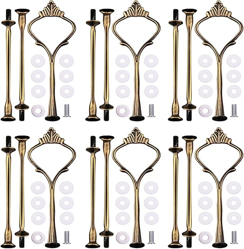 Soporte de 3 niveles para cupcakes de 14.6 pulgadas, soporte de corona de metal para hacer tú mismo, soporte para platos de frutas, tartas, bandeja