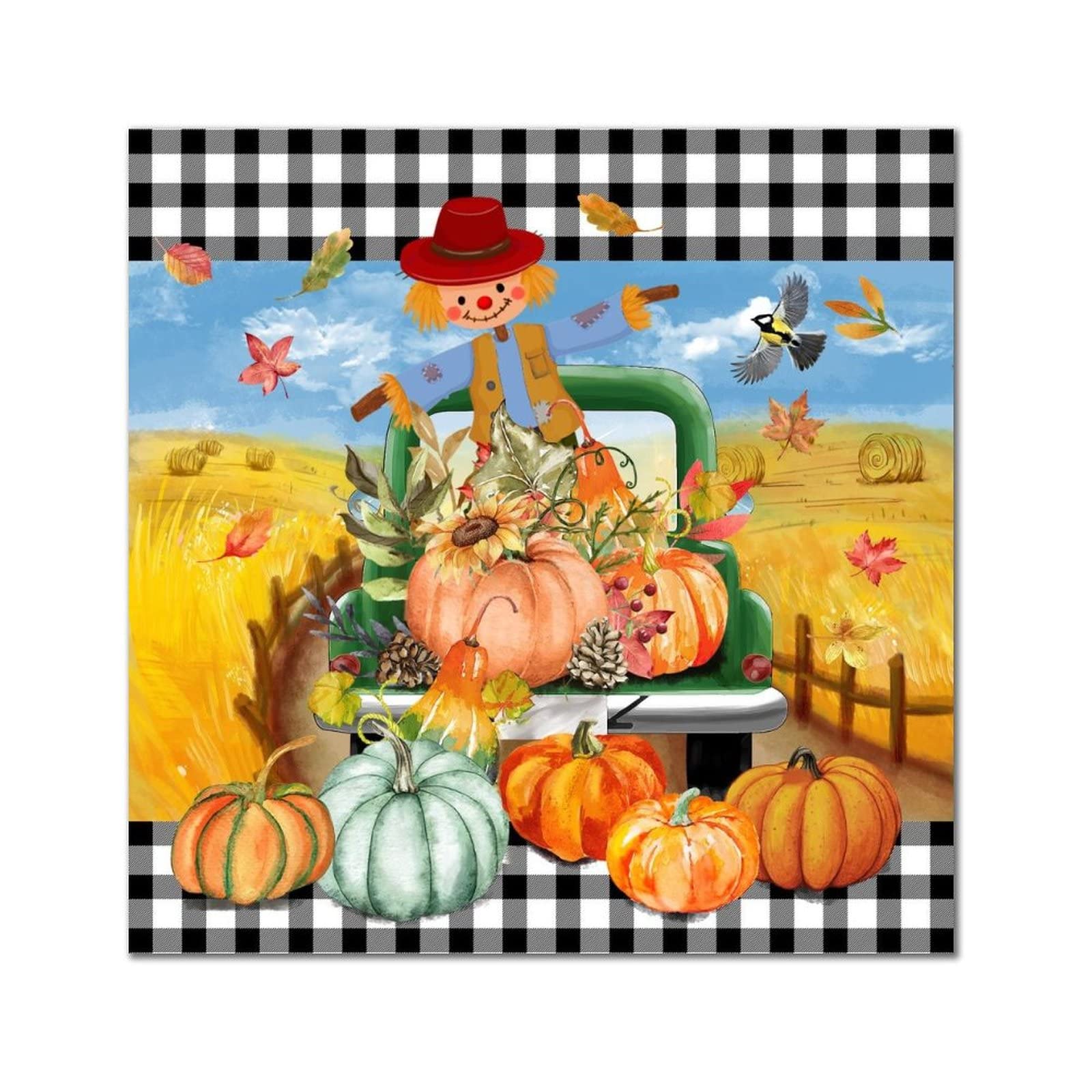 Plaque murale retro en bois d'automne decor de ferme pour salon chaleureux