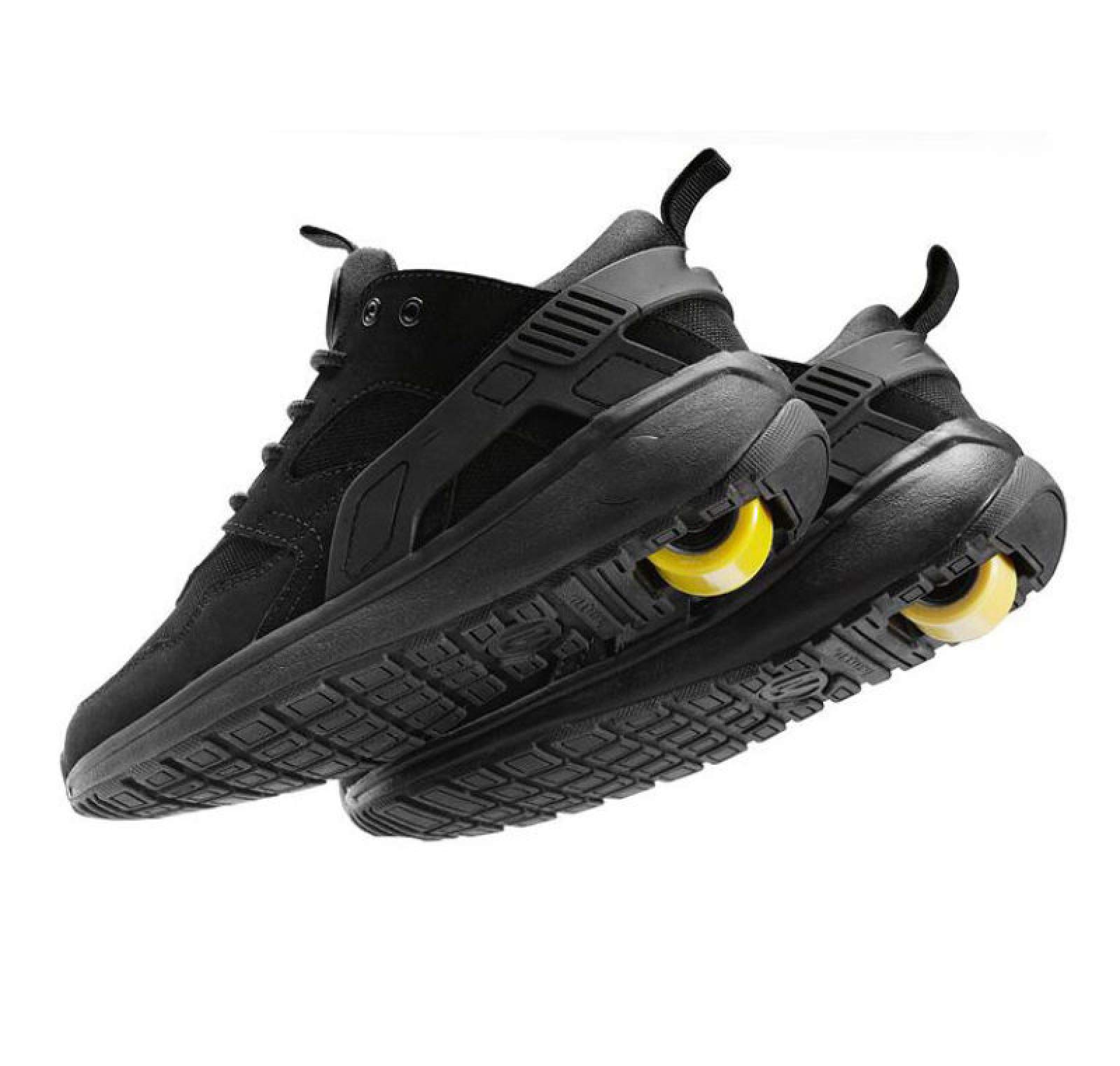 qmj Scarpe con Rotelle Scarpe Multiuso 2 in 1 Scarpe da Skateboard Sneakers da Ginnastica da Corsa All'aperto,Black-43