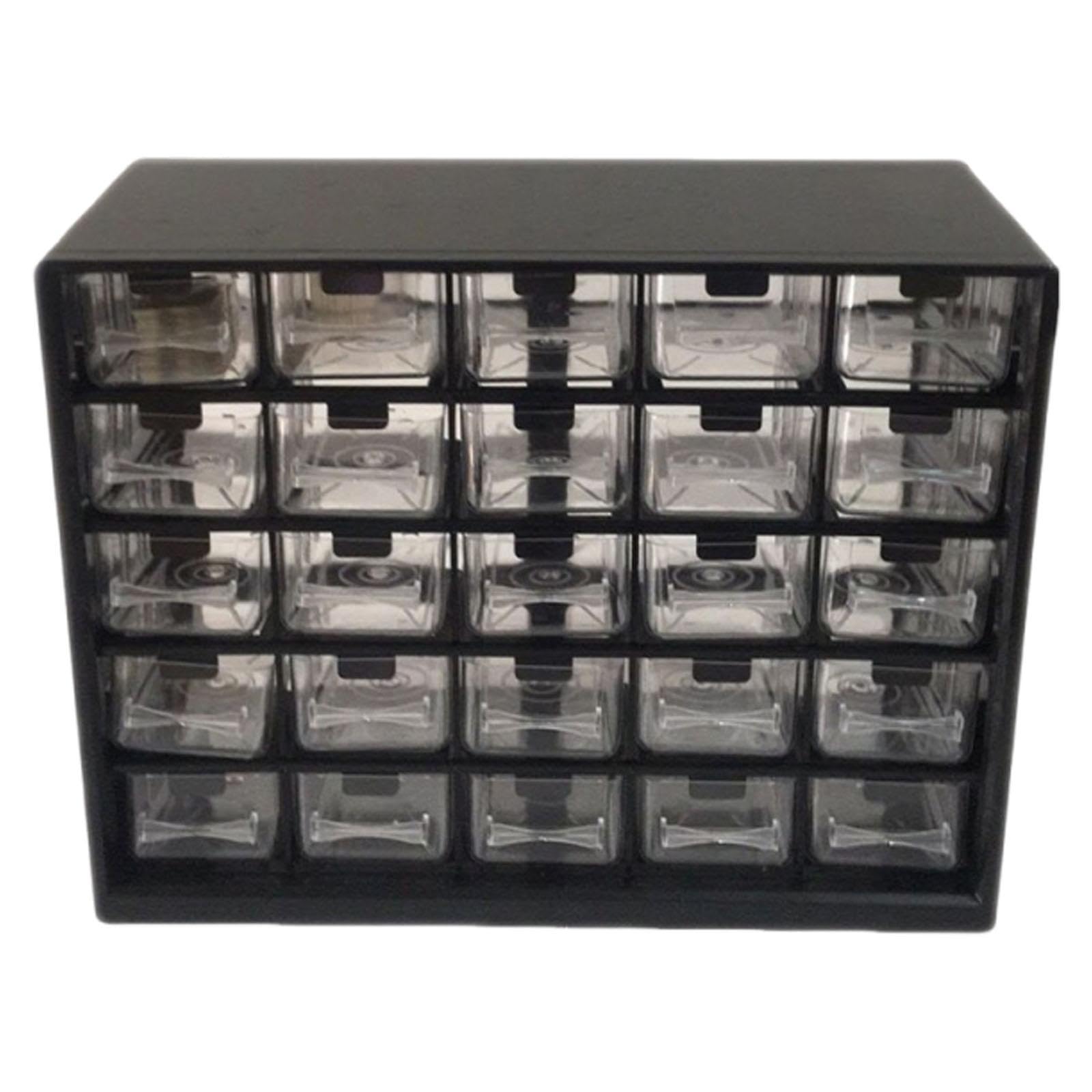 Gralara Organizador de Tornillos Gabinete de Almacenaje Caja con Compartimentos Material Resistente Adecuado para Taller Aula Despacho Habitación de Manualida, Negro, Individual