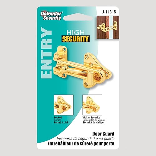 Miniatura 9 de Defender Security U 11316 - Cerradura de barra con bisagras de 3-78 pulgadas protector de puerta de alta seguridad construcción de zinc fundido