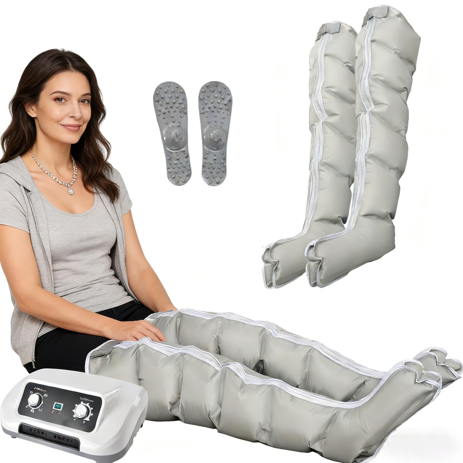 GZGHRZQS 6 Cavity Lymphatic Drainage Massager | Pressotherapy And Lymphatic Drainage | Pressotherapy Boots | XXL Electric Air Compression Massager Machine | Lymphoedema For Legs, Lymphedema