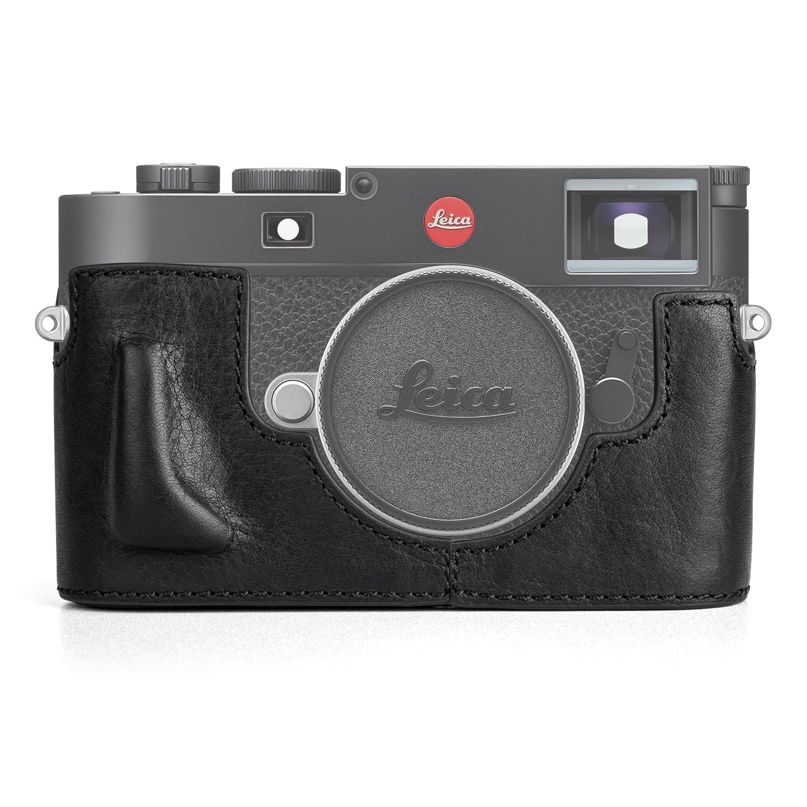 MUZIRI KINOKOO Case for Leica M11 M11-P M EV1, Premium Genuine Leather Protective Half Case for Leica M11/M11-P/M EV1 Camera, with Bottom Hole for