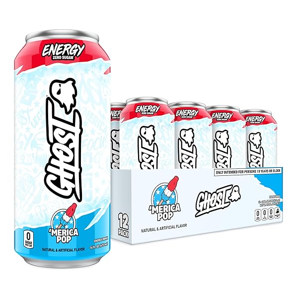 GHOST Energy Drink - 12-Pack, Sour Pink Lemonade, 16oz Cans - Energy & Focus & No Artificial Colors - 200mg of Natural Caffeine, L-Carnitine & Taurine - Gluten-Free & Vegan